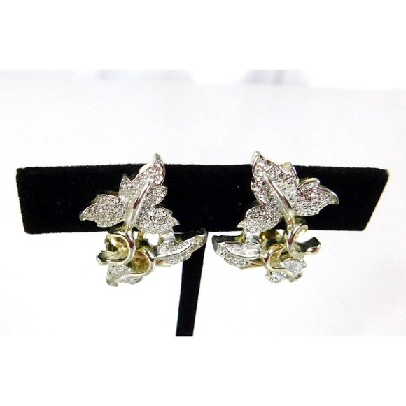 Coventry Plain and Fancy Earrings Sarah Coventry Signed SC Gold and Silver Tone - Picture 6 of 8